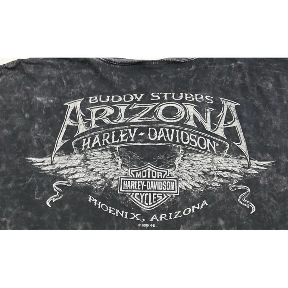 Harley-Davidson Black & Gray Eagle Flag Long Sleeve Tee - Picture 8 of 9